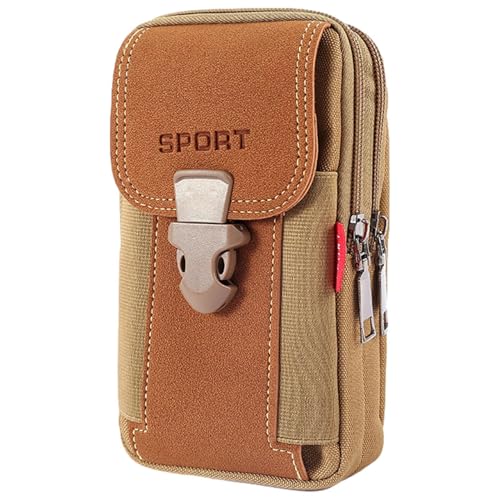 Funda para Cinturón de Móvil - Bolsa Grande Smartphone | Pistolera para Teléfono | Riñonera Lona Hombre con Trabilla, Portaherramientas destinado a Senderismo y Acampada, Compatible hasta