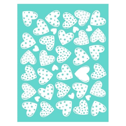 MANGOUSONG Screen Printing Kit,21.5x27.8cm Background of Love Silk Screen Stencils Reusable Silkscreen Print Kit for Printing Handbag Decoration Template ?Seal Tool