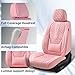 Coverado Seat Covers Full Set, Pink Car Seat Covers, Waterproof Car Seat Cover with Lumbar Support, Leather Car Seat Cushion Protector, Car Seat Covers Universal Fit Most Cars