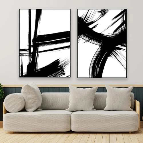 Affiche imprimée abstraite pour galerie moderne : lot de 2 toiles minimalistes 20x30 cm
