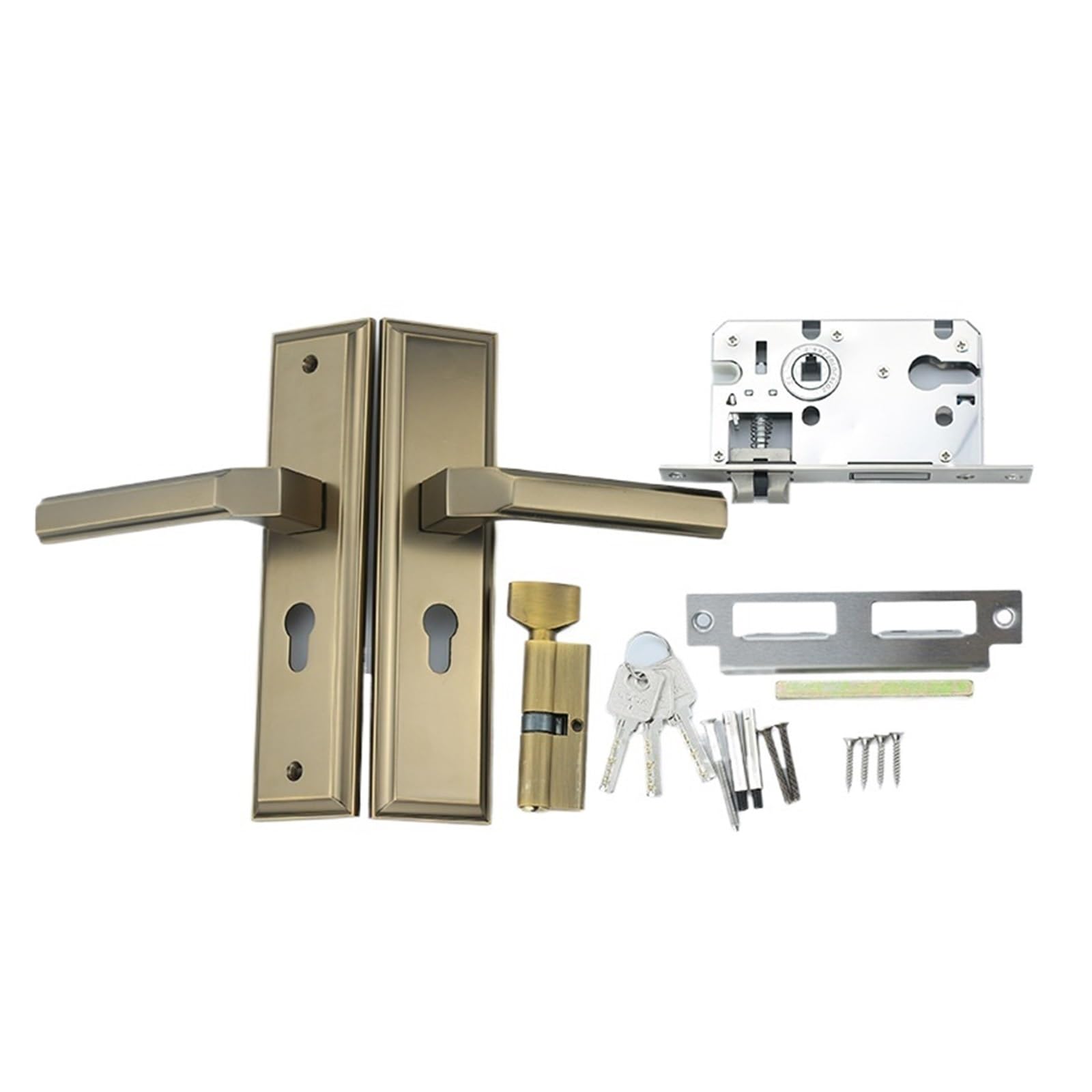 Serrure de porte intérieure en alliage de zinc bronze mécanique M12