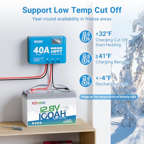 Image of Redodo 12V 100Ah Self-Heating Lithium Battery for RV, Boats, and Solar Home Systems