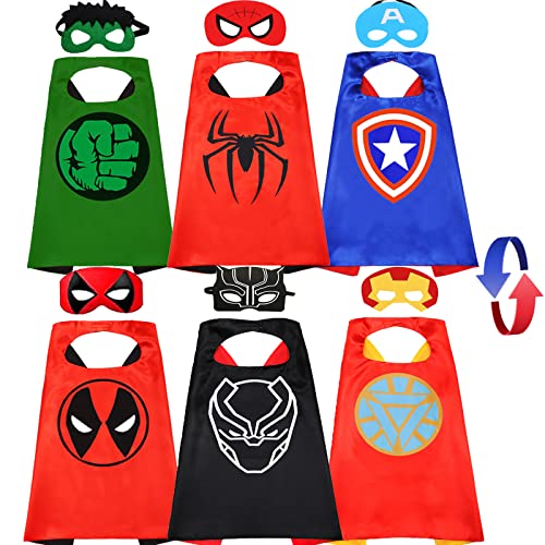 Superhero Cape for Kids Halloween Superhero Double Sided Cape set Superhero Capes Toy for Boys