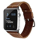 Echtleder Armband für Apple Watch 44/42mm iWatch Uhrenband [Vintage] Ersatzarmband für Series...