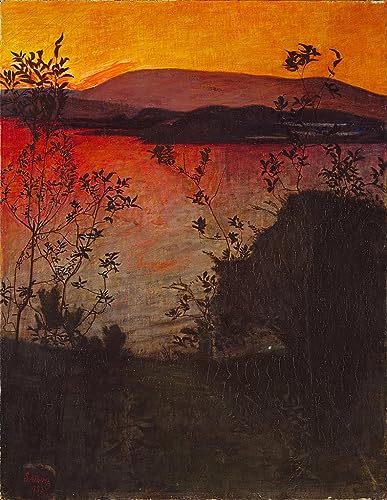 Toile murale Lueur du soir par Harald Oscar Sohlberg - Peinture abstraite salon 60x90cm