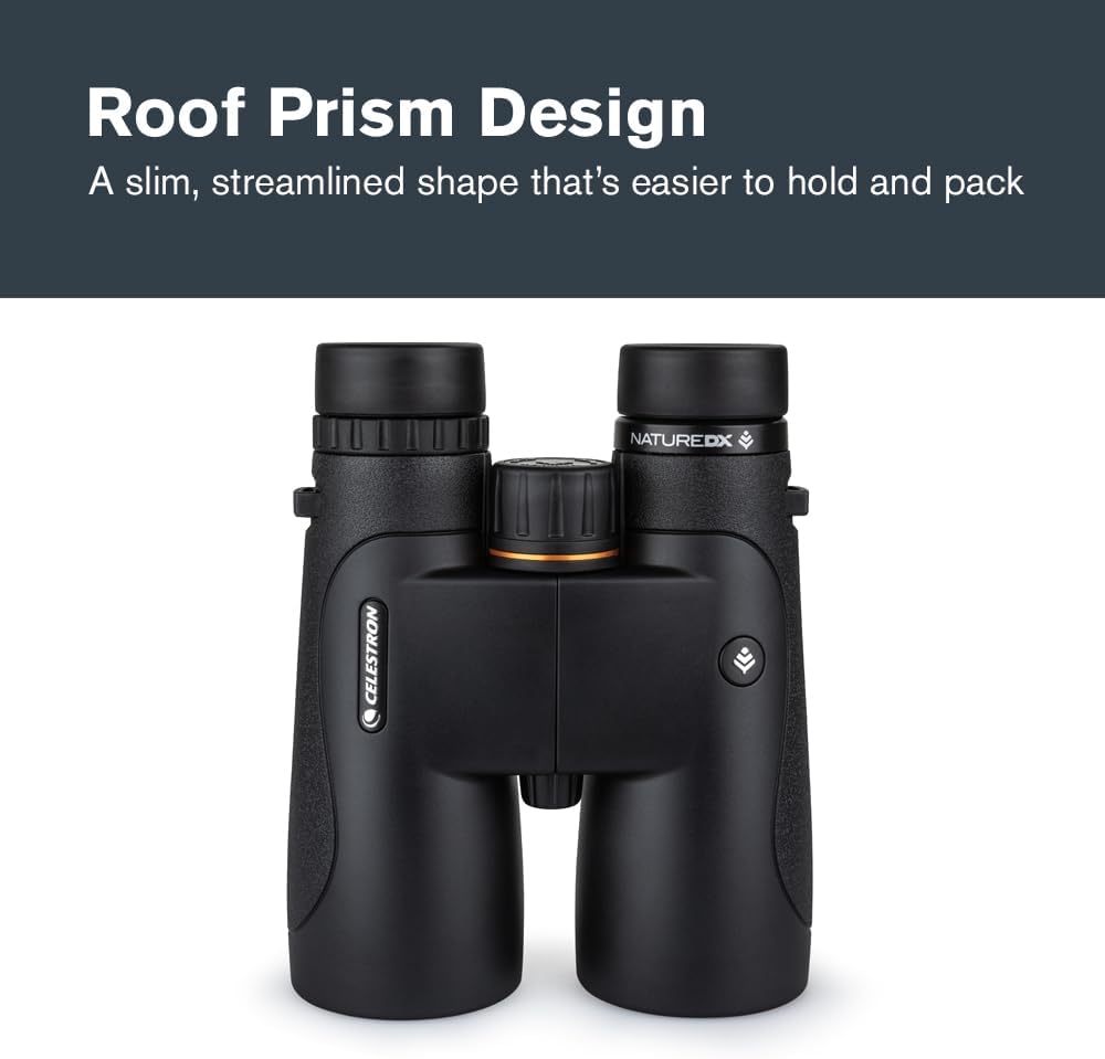 Celestron - Nature DX 10x50 Binoculars – Ideal for Birding and Outdoors – 50mm Objective Lenses – 5.8° Field of View – BaK-4 Prisms – Fully Multi-Coated – Waterproof and Fogproof - Image 7