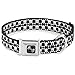 Buckle-Down Seatbelt Buckle Dog Collar - Top Skulls Black/White - 1.5