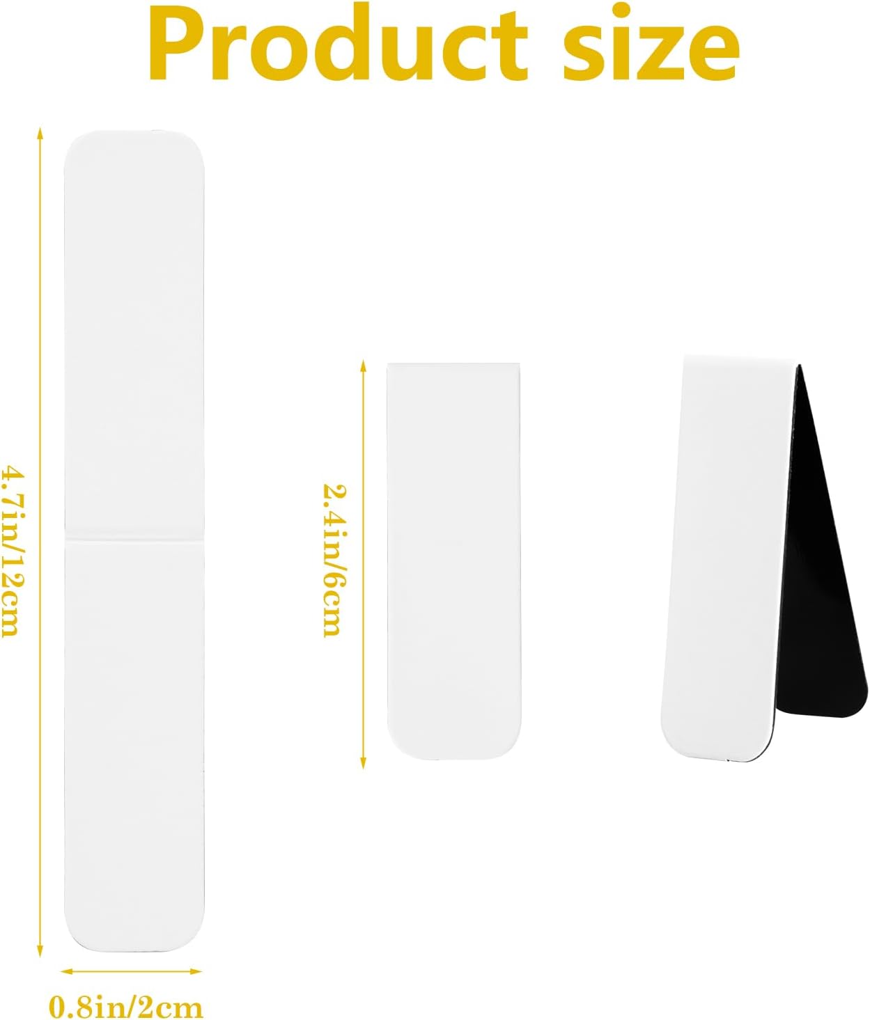 48 Pieces White Magnetic Bookmarks Book Marker Clip Sublimation Bookmarks, Magnetic Page Markers Clips for Kids Students Teachers Classroom Office Reading Book Lovers Supplies image 2