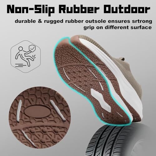 Image of Men's Wide Non-Slip Walking Shoes Lightweight Breathable Knit Casual Sneakers Slip On Athletic Shoes Ultra Comfort Durable