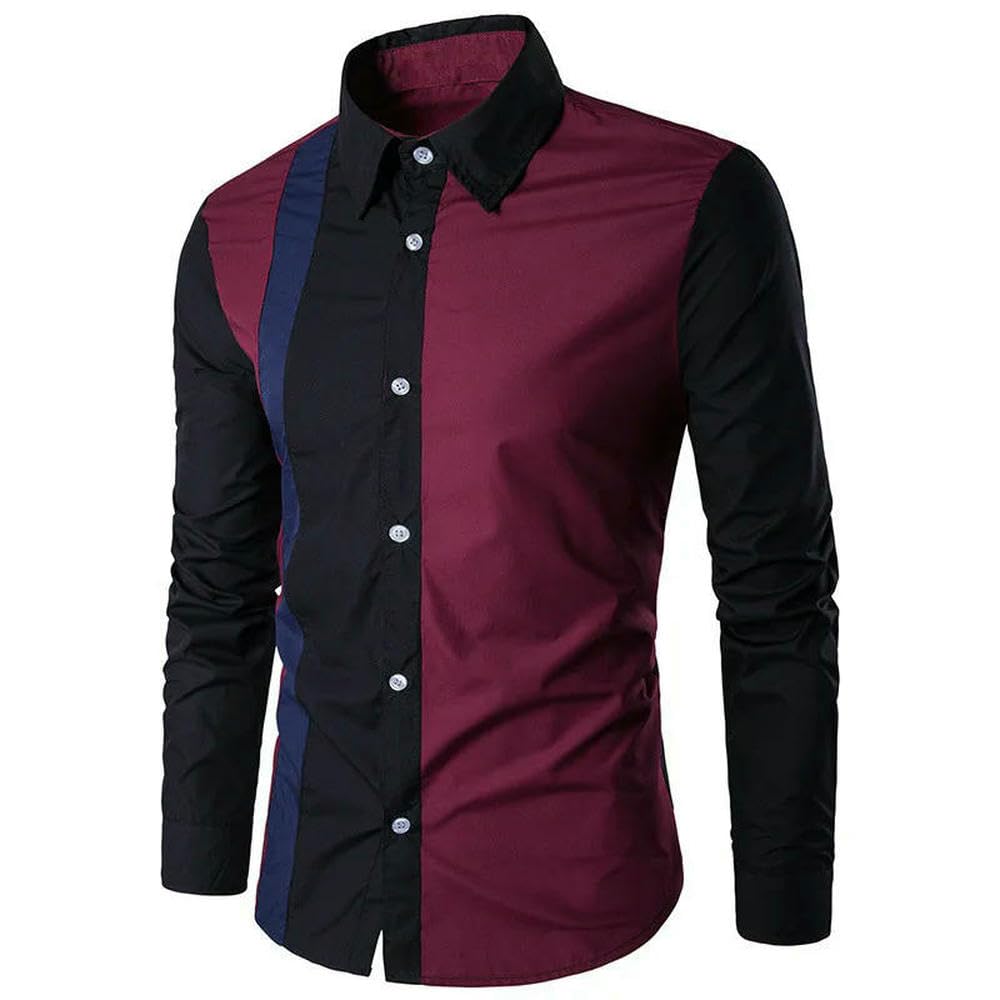 ZBDP - Camicia da uomo a maniche lunghe, con bottoni, stile casual, primavera/autunno, streetwear