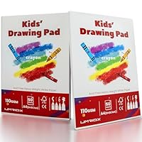Umriox 2 Packs Drawing Pads for Kids,50 Sheets 110gsm Acid Free Drawing Pages A4 Sketch Book,Glue-Bound Art Sketchbook Painting Writing Sketching Pad for Kids