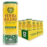 Yerba Madre Organic Sparkling Yerba Mate, Enlighten Mint, 115mg Natural Plant...