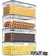 Surejoy 3,2L Voorraaddoos met deksel, luchtdicht 4-delig set met krijtmarker en etiketten, BPA-vrij plastic keukenorganisatie, geschikt voor spaghetti, pasta, noedels, muesli, cornflakes, 3,2L, 2,4L Surejoy 3,2L Voorraaddoos met deksel, luchtdicht 4-delig set met krijtmarker en etiketten, BPA-vrij plastic keukenorganisatie, geschikt voor spaghetti, pasta, noedels, muesli, cornflakes, 3,2L, 2,4L