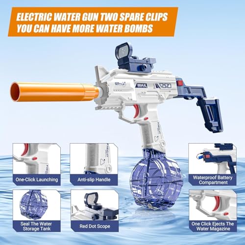 Image of MOROVIK Water Gun Toy with Automatic Water Absorption Function 25Ft Range | Self-Filling |High Pressure Mechanism Ideal Outdoor Toy for Pool & Beach Fun (Style 1) (Style 3)