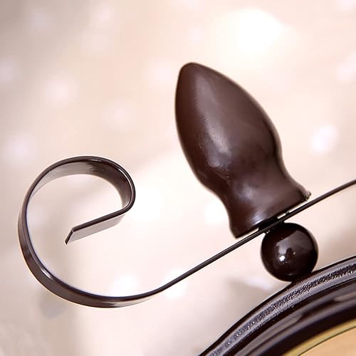 Miniatura 8 de Surakey Reloj de pared redondo de hierro forjado de aspecto antiguo marrón para colgar en la pared, de doble cara, dos caras, estilo retro, para