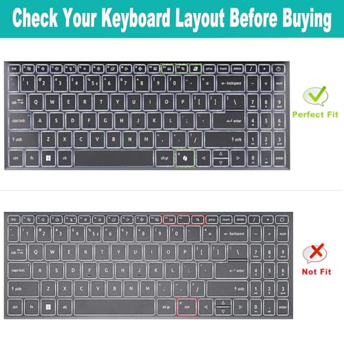 Protector de Teclado para Acer Aspire 15 A15 US Layout miniatura 2