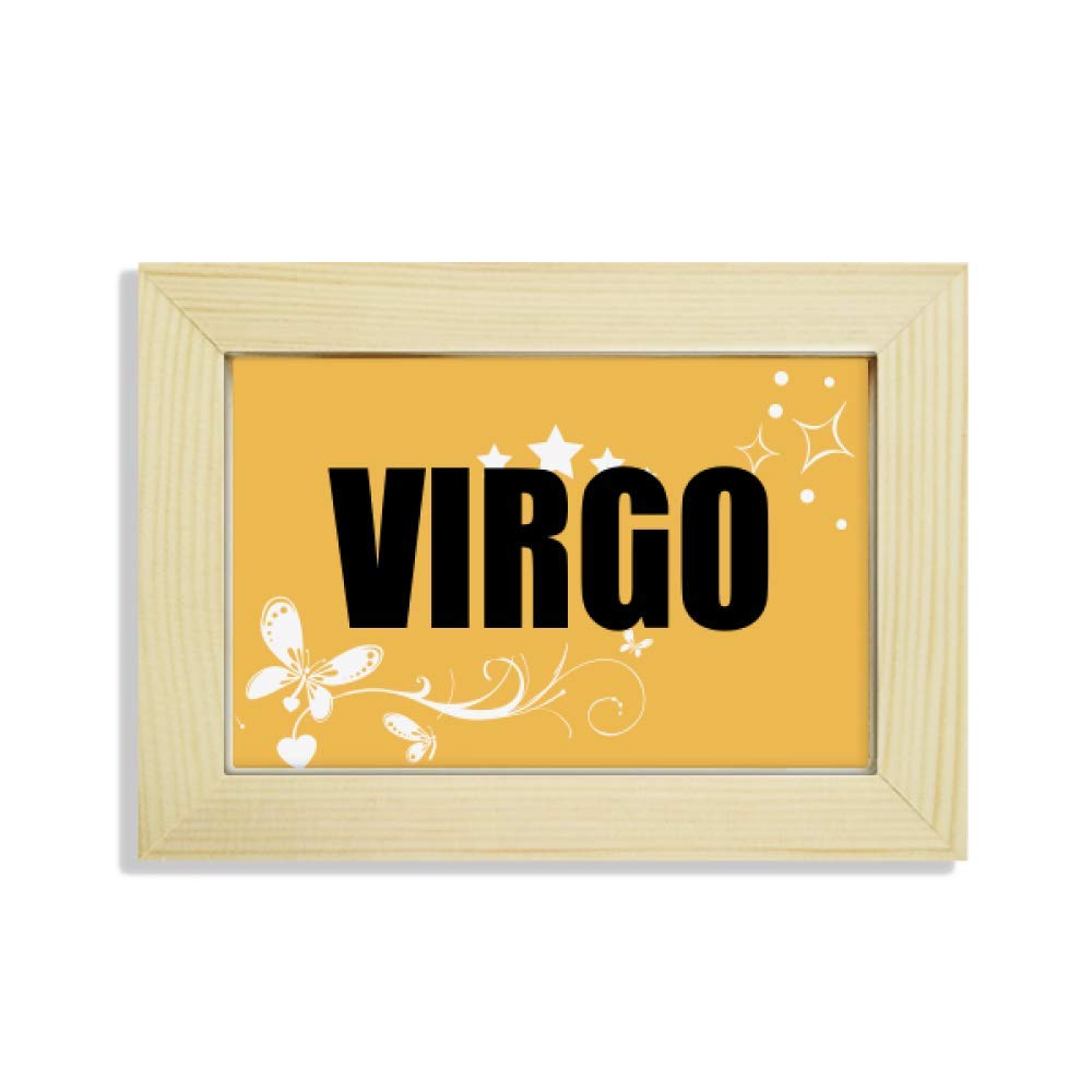 Pintura de flores de Virgo en marco de madera noble para sobremesa