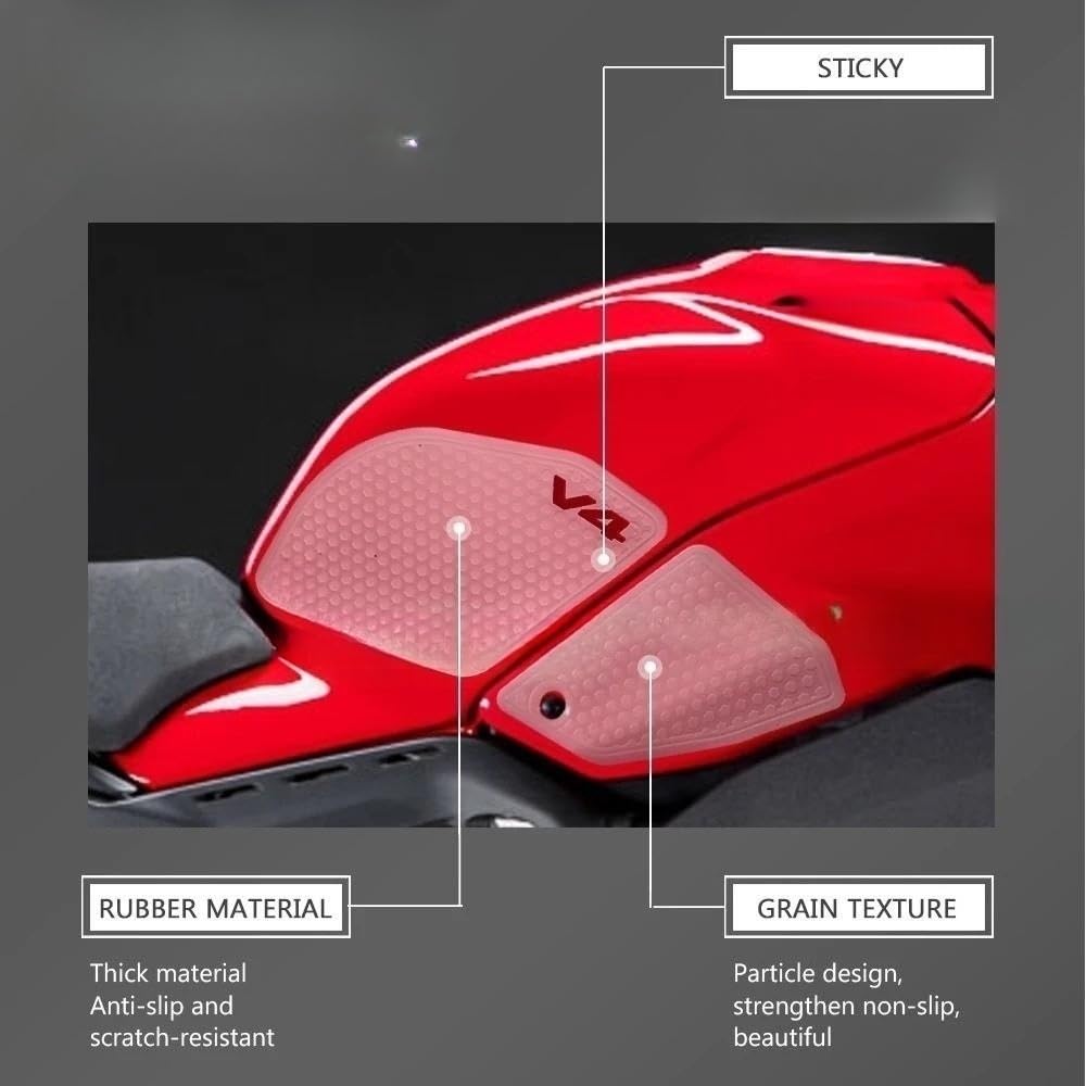 Moto Adesivo Copri Serbatoio Per Panigale V4 Tampone serbatoio | Per Panigale V4S /SP2 22 Decalcomanie laterali per impugnatura serbatoio Moto antiscivolo