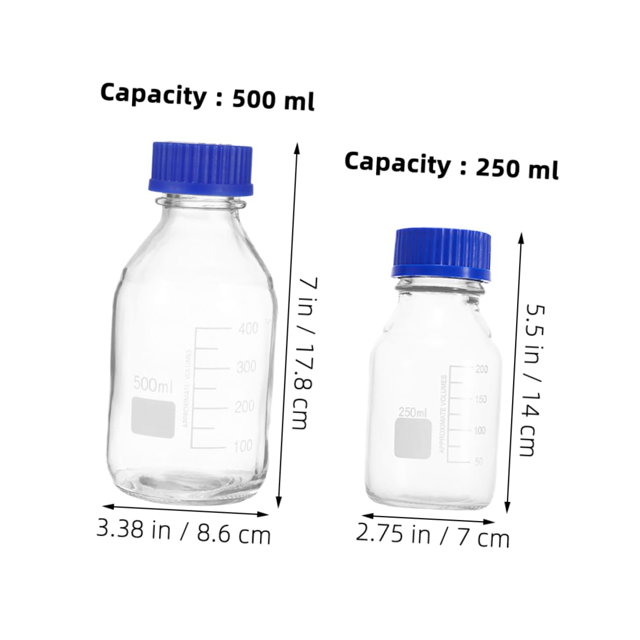 Cabilock 2pièces Fleurs Liquides Flacon de Laboratoire Verre Gradué avec Bouchon Hermétique pour Échantillons de Produits Chimiques et Usages Laboratoire