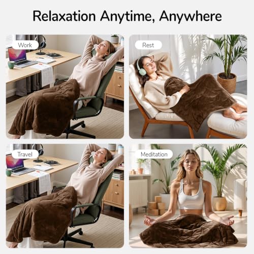 Image of Kaisa Weighted Blanket for Adults 7lbs 41 inch x 53 inch, Soft Heavy Cozy Luxury Crystal Velvet Small Weighted Lap Blanket, All-Season Blanket, Machine Washable, Brown