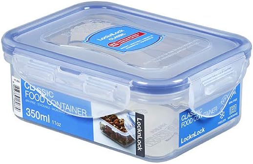 Locknlock Hpl806 Polypropylene Food Container, Clear, W 102.0 X H 52.0 X L 135.0 mm, 350ml, Rectangular, Plastic