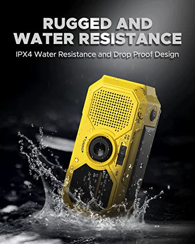 Emergency Weather Radio With Hand Crank Solar Cell Phone Charger, Portable 3500Mah Power Bank Noaa/Am/Fm Radio,Battery Power Weather Alert Radios With Flashlights For Emergencies Radio Survial #TOP4