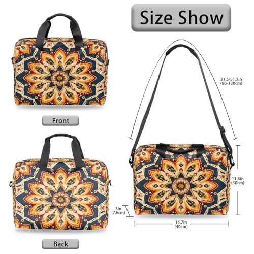 Bolso para portátil de 16 pulgadas Bohemian Flowers amarillo miniatura 6