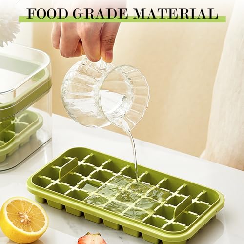 2-Pack Moldes de Hielo de Silicona con Tapa Verde miniatura 5