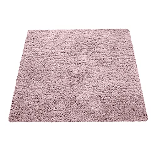 Paco Home Alfombra Pelo Largo Mullida Moderna Shaggy Flokati Acogedora Uniforme Rosa, tamaño:60x90 cm