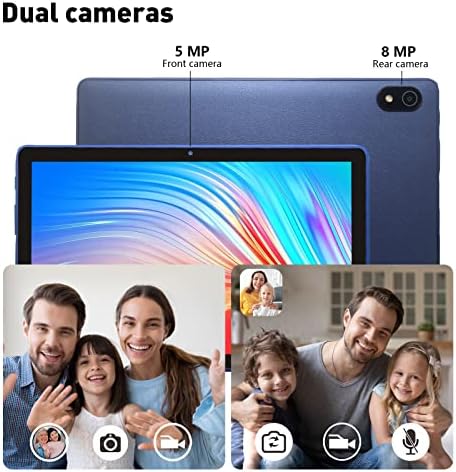 Tablet 10.35 inch Android 11 Tablets with 5G WiFi+WiFi6,3GB RAM 32GB ROM,1332x800 IPS HD+ Display,GMS,6000mA Battery,Quad-Core,5MP+8MP Camera,Bluetooth5.0,Leather Shell (Gray)