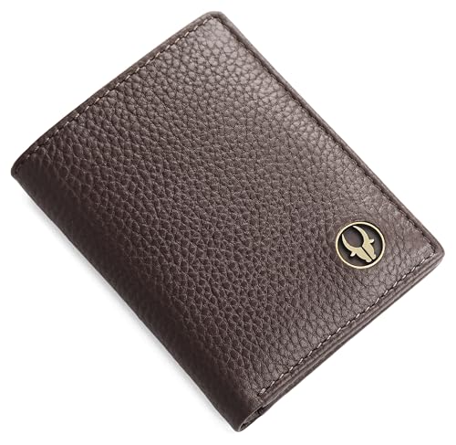 Image of WildHorn RFID Protected Genuine Leather Wallet for Men I 4 Card Slots I 2 Slip Pockets I 1 Currency Compartment (Brown)