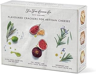 The Fine Cheese Co. Flavored Crackers for Cheese Selection Box | 3 Popular Varieties Together: Rosemary, Sea Salt, Fig/Honey | Imported from England | 13.2 ounce