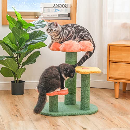 Pet Wonderland Flower Cat Tree Activity With Scratching Post Pink - Small Indoor Cats Tower Natural Sisal Scratcher Climbing Cute Cat Tree #TOP5