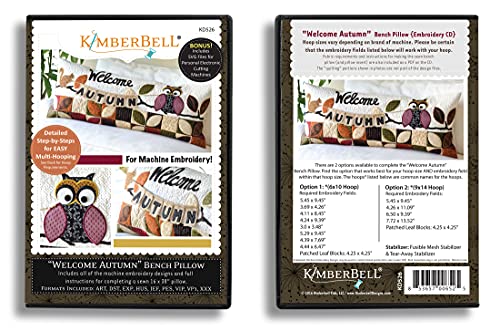 Kimberbell Bench Pillows Machine Embroidery (Welcome Autumn) #TOP1