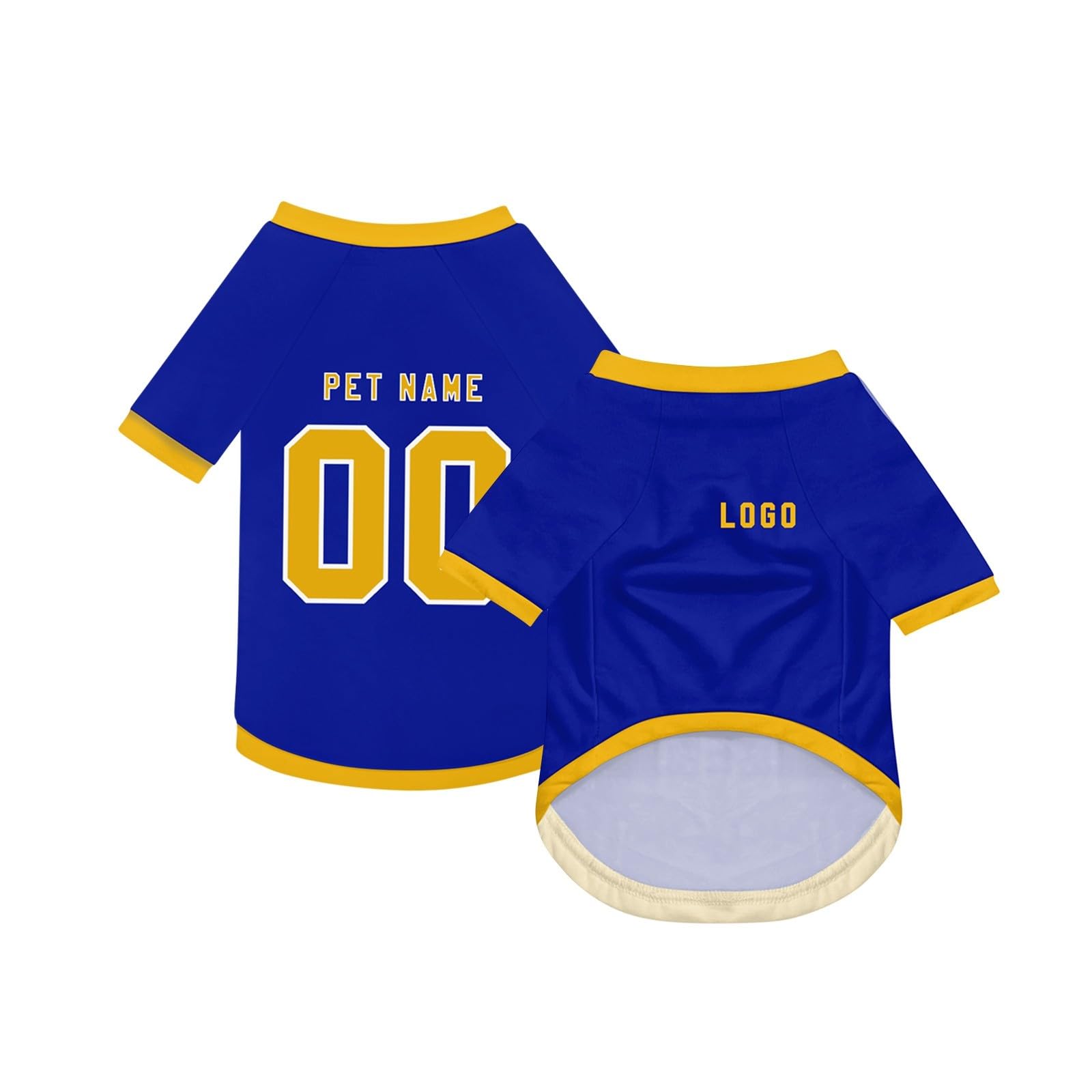 Personalized Pet Soccer T-Shirt Custom Name Number Team Logo Moisture Wicking Lightweight Football Jersey for Puppies Kittens Daily Walking & Outdoor Playtime Blue