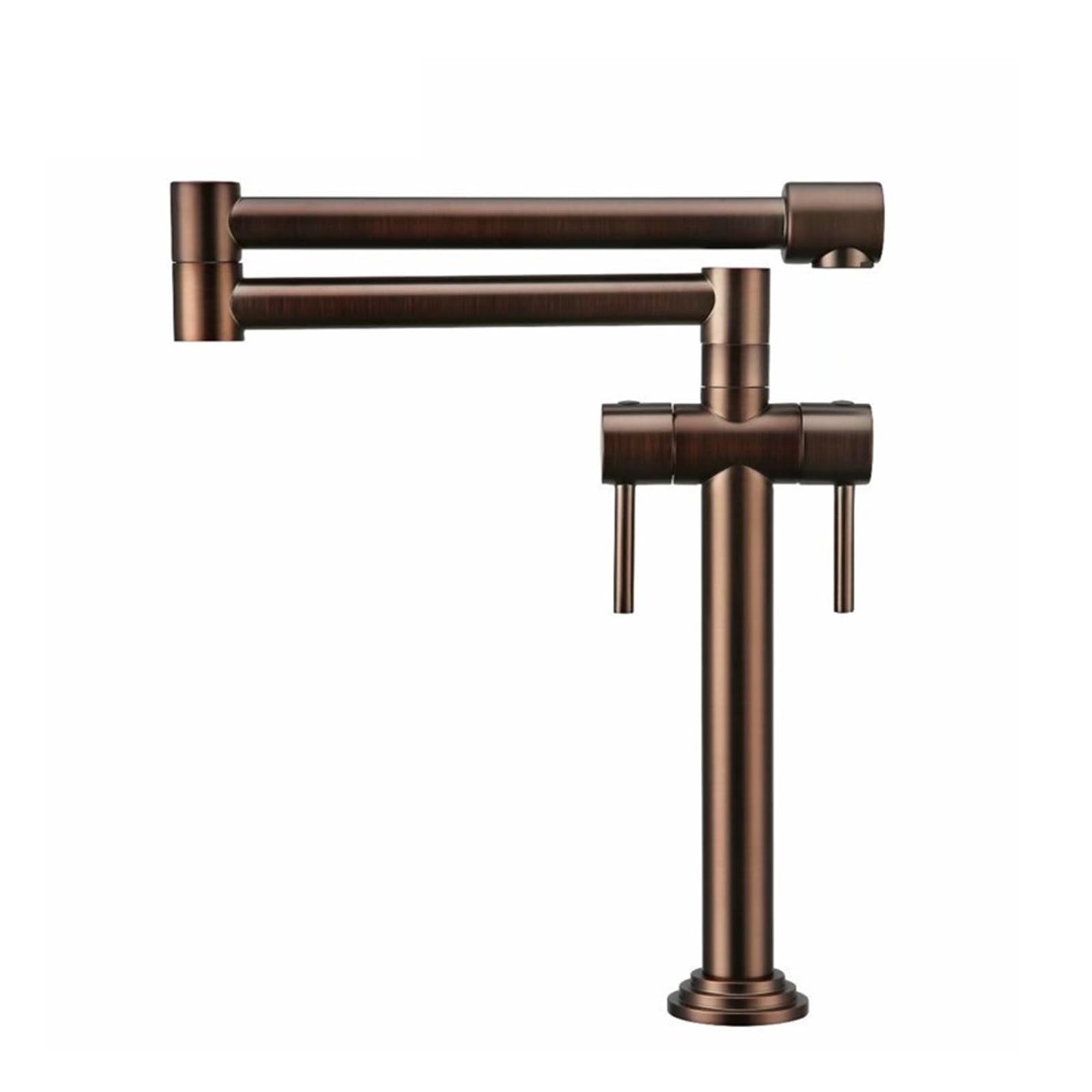 Ewsdsfs Antique Brown Solid Brass Hot&Cold Pot Filler Tap Deck Mounted Kitchen Faucet Brushed Golden(Antique Brown)