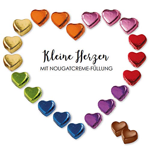 Günthart Backdecor doos met 150 chocoladehartjes | rood | bonbons harten gevuld met nougat crème | 1 verpakking (1 x 1,2… - Image 4