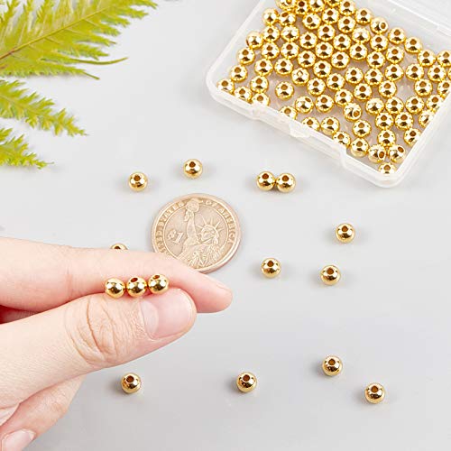 Nbeads 100 Pcs 6Mm Metal Spacer Beads, 304 Stainless Steel Flat Round Metal Loose Beads Smooth Crafting Beads Supplies For Bracelets Necklace Diy Jewelry Making, Golden Color #TOP3