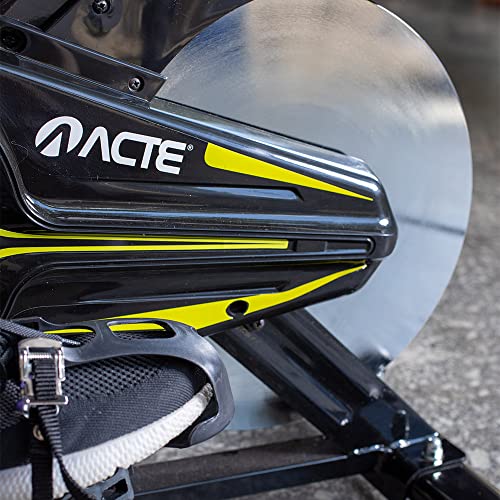 Acte, Bicicleta para Spinning Roda Livre Freio Mecânico 8Kg - Preto Amarelo