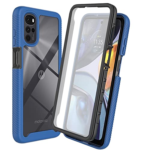 Yiakeng Cover Motorola Moto G22 / Moto E32/E32S - Custodia Antiurto A Doppio Strato Nera Con Supporto E Proteggi Schermo