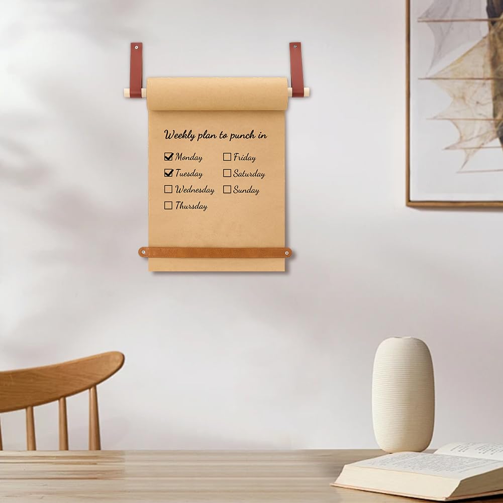 PH PandaHall 30mx30cm Support de Rouleau de Papier Kraft Marron Distributeur Mural Créatif