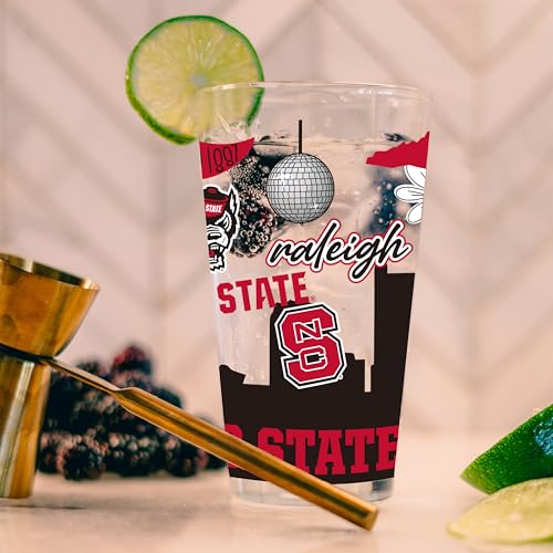 Image of Logo Brands NCAA 16 oz Pint Glass - Durable Glass With Bold Team Color- Chip-Resistant Rim Drinkware For Fans, Tailgates, Home Bars & Everyday Use