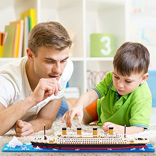 Yujns Architecture Titanic Model Building Set Micro Blocks Ship Modle Kit, Mini Diy Bricks Toys Gifts For Kids Teens And Adult (1872 Pieces) #TOP5