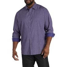 DXL Synrgy Mens Big and Tall Diamond Print Sport Shirt, Purple