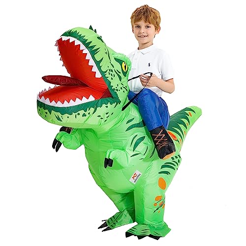 Mt Mengtong Dinosaur Costume For Kids,Inflatable Dinosaur Costume,Blow Up Funny Fancy Dress Party,Riding T Rex Halloween Costume For Kids #TOP3