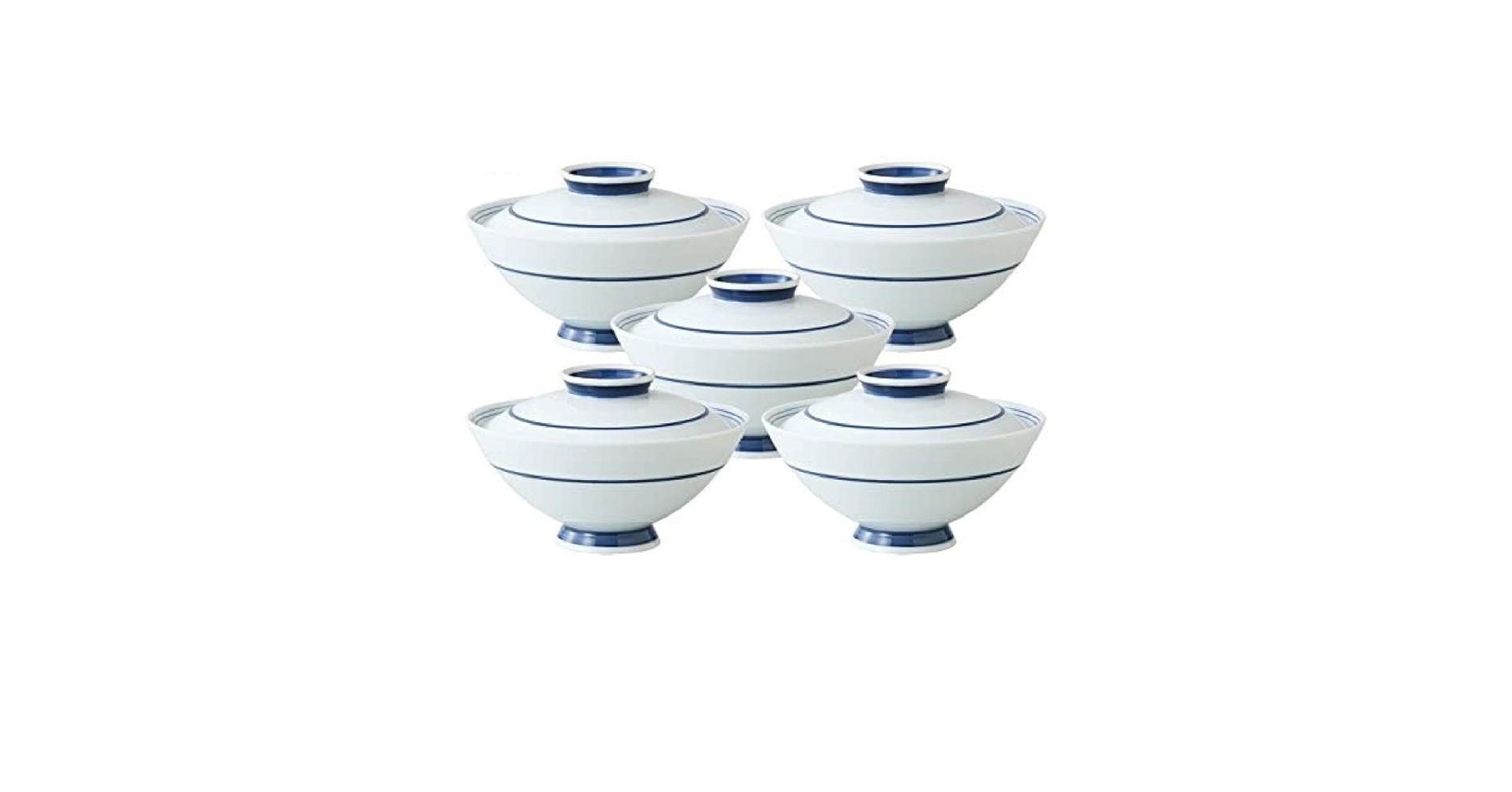 源右衛門　蓋付きご飯茶碗5客 源右衛門 蓋付きご飯茶碗5客 源右衛門窯 古染風梅紋 飯碗 有田焼