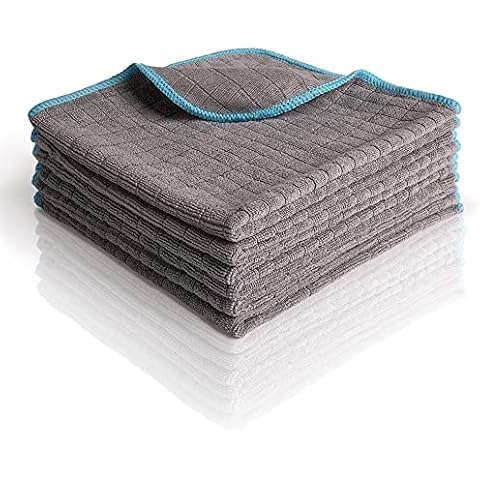 Bonorum Absorbent Microfibre Cloths Grey with 380 GSM - 40 x 40 cm | Soft and Paint-Gentle | Lint-Free Polishing Cloth Set for Care, Motorcycle and Household | Washable Car Cleaning Cloths | Pack of 6 Cover