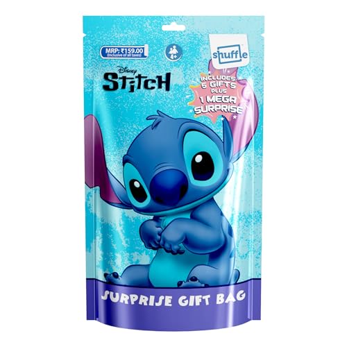 Image of Shuffle Stitch Surprise Gift Bag for Kids | 6-in-1 Disney Stitch Activity & Stationery Set with Mega Surprise | Birthday Return Gift