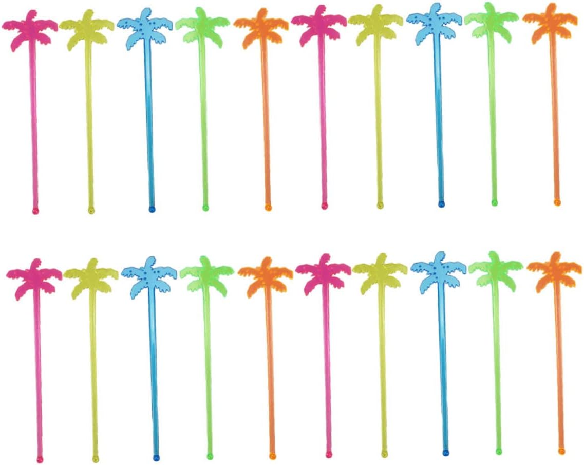 Yardwe 150pcs Coconut Tree Stirrer Fruit Decor Coffee Mixer Plastic Drinkware Fun Swizzle Sticks Plastic Stirring Sticks Cocktail Shaker Milk Stirrers Beverage Rods Wine Swizzle Sticks