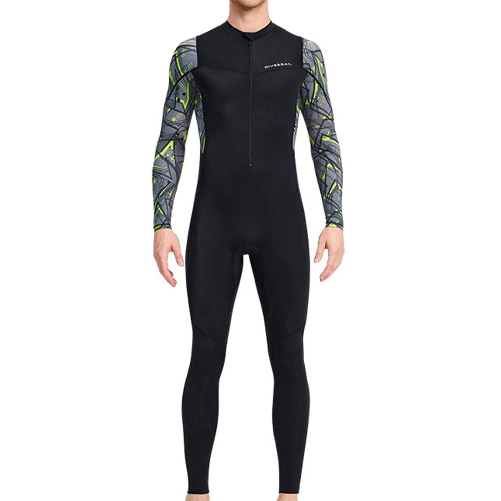 Traje de neopreno para hombre, con cremallera frontal, protección contra erupciones, surf, natación, buceo, negro, XL